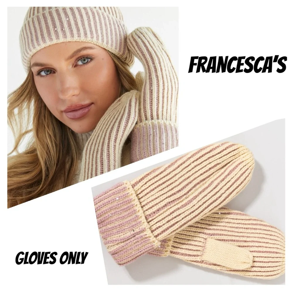 🍁NEW Fall🍁 Lilly Striped Flip Top Gloves
